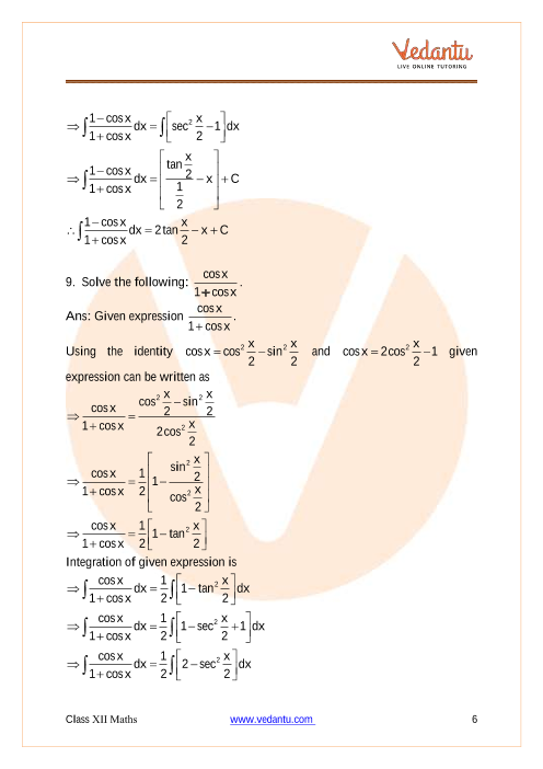 NCERT Solutions for Class 12 Maths Chapter 7 Exercise 7.3: Free