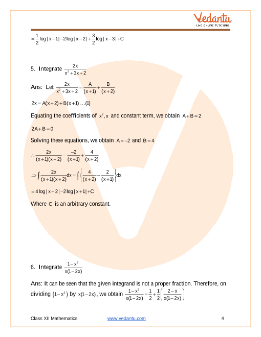 Integral e^5log x - e^4log x / e^3log x - e^2logx