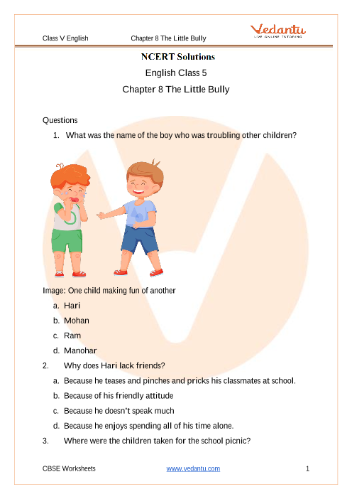 NCERT Solutions for Class 5 English The Little Bully