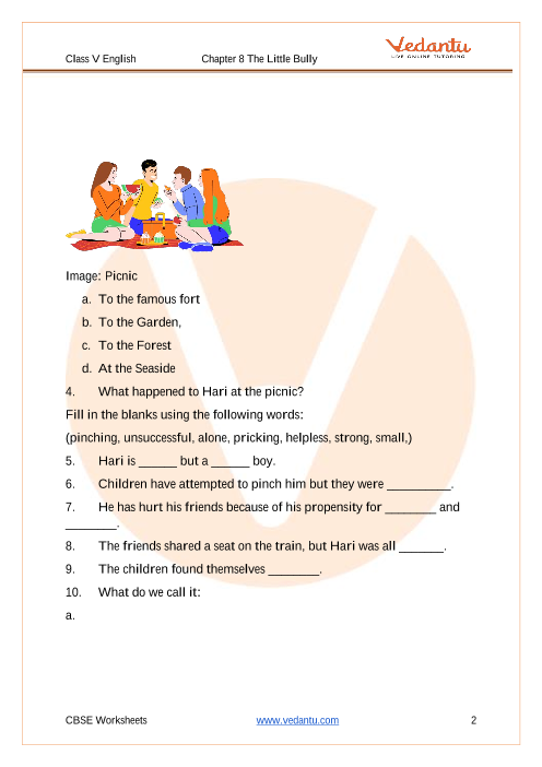 NCERT Solutions for Class 5 English Chapter 8 Nobody's Friend and The  Little Bully Download PDF.