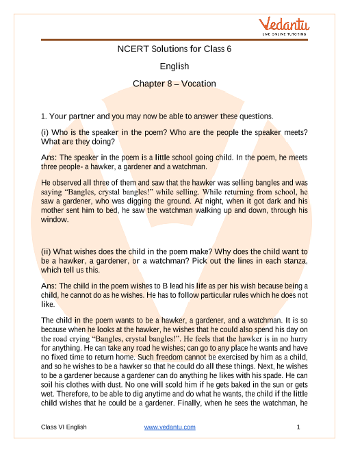 ncert-solutions-for-class-6-english-honeysuckle-vocation