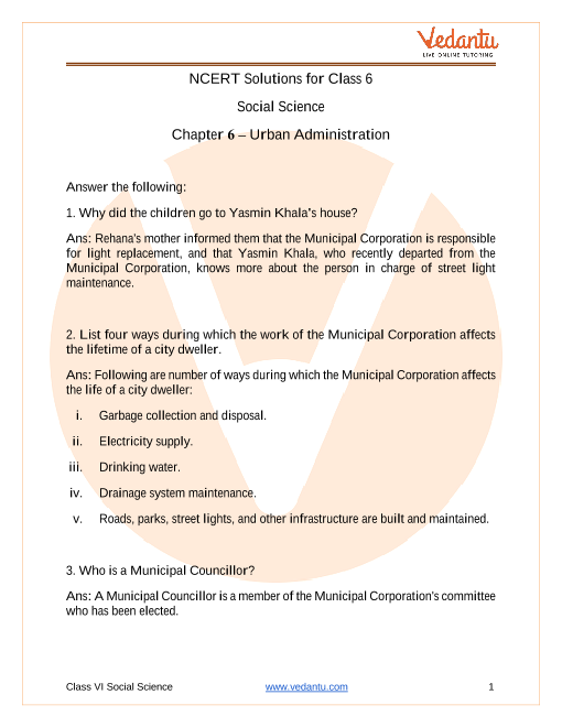 NCERT Solutions For Class 6 Social Science - Social And Political Life ...