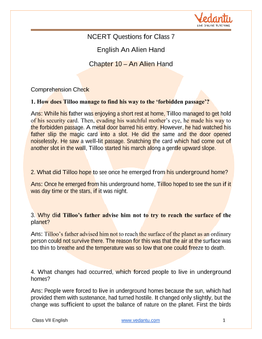 ncert-solutions-for-class-7-english-an-alien-hand-chapter-10