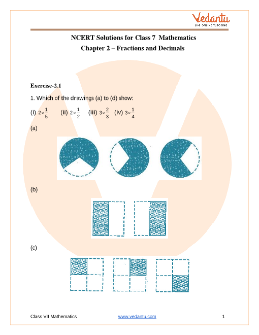 NCERT Solutions for Class 7 Maths Chapter 2 Fractions and Decimals