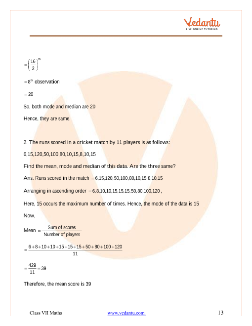 Ncert Solutions For Class 7 Maths Chapter 3 Data Handling Free Pdf