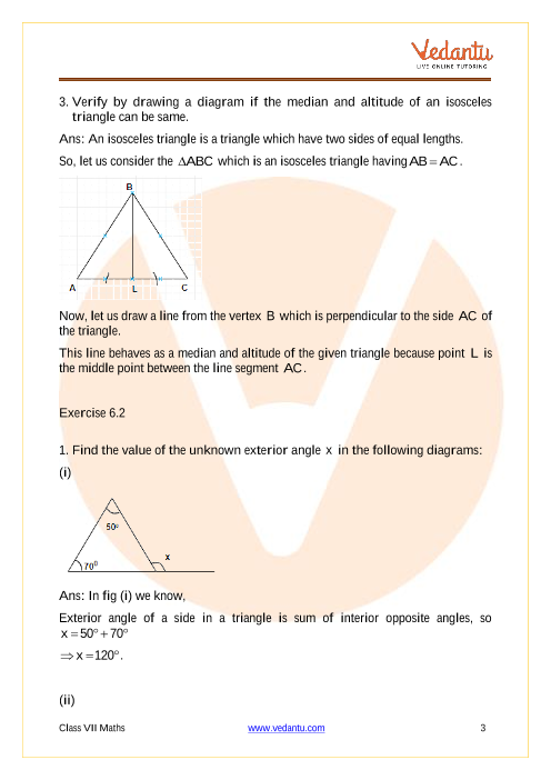 Ncert Solutions For Class 7 Maths Chapter 6 The Triangle And