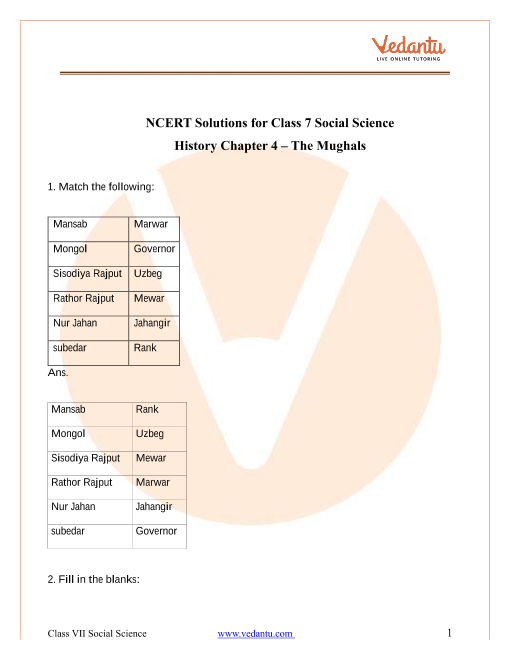 NCERT Solutions For Class 7 Social Science Our Pasts-2 Chapter-4