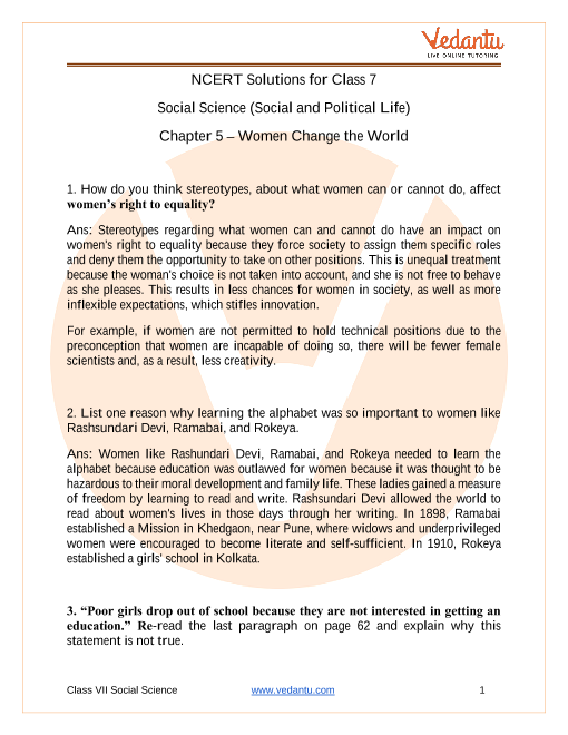 Ncert Solutions For Class 7 Social Science Social And Political Life Chapter 5