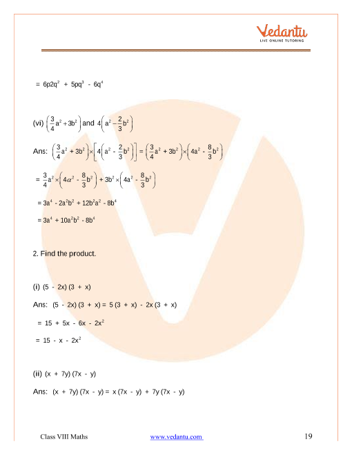 Ncert Solutions For Class 8 Maths Chapter 9 Algebraic Expressions And Identities