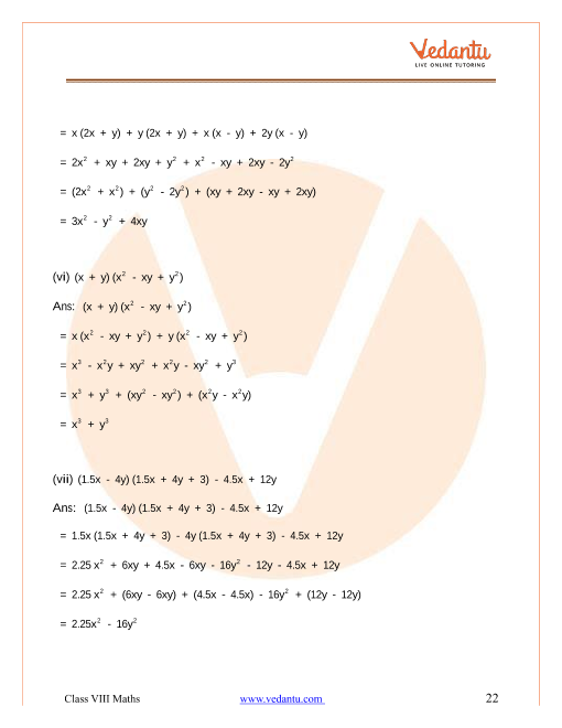 Ncert Solutions For Class 8 Maths Chapter 9 Algebraic Expressions And Identities