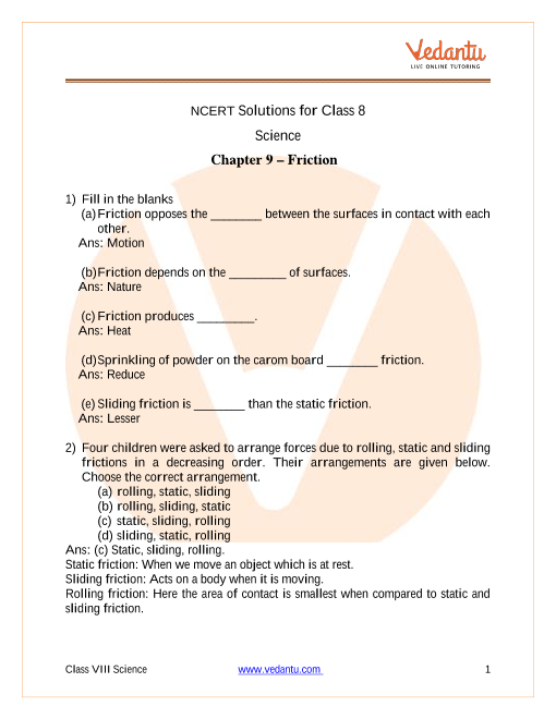 Ncert Solutions For Class 8 Science Chapter 12