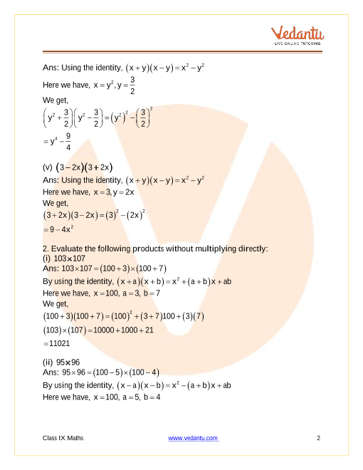 Ncert Solutions For Class 9 Maths Chapter 2 Polynomial Ex 2 5