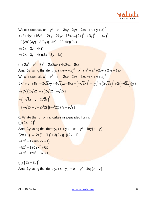 Ncert Solutions For Class 9 Maths Chapter 2 Polynomial Ex 2 5