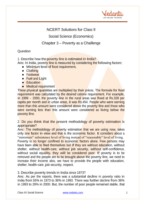 NCERT Solutions For Class 9 Social Science Economics Chapter 3