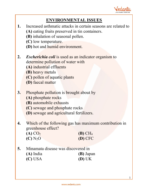 Quiz On Pollution With Answers