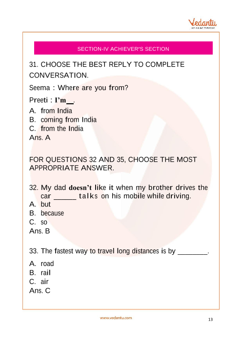 English Olympiad For Class 6 Worksheets Pdf