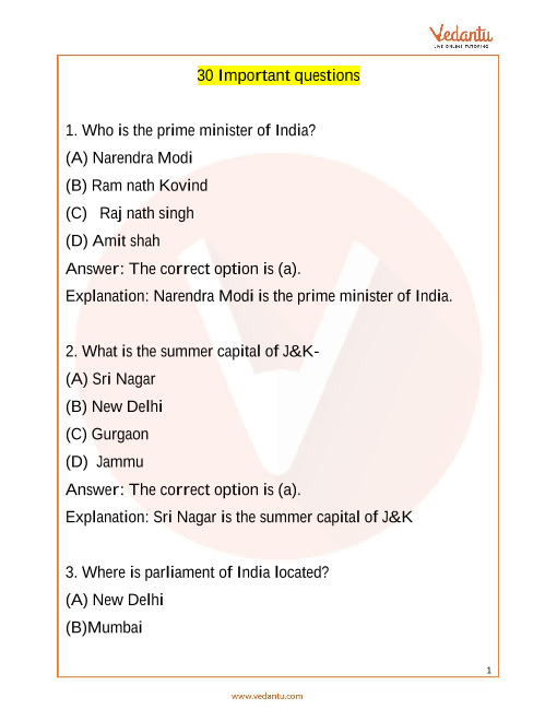 Igko Important Questions For Class 2