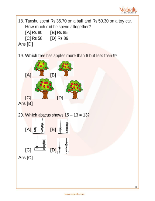 imo maths olympiad sample paper 1 for class 1 with solutions