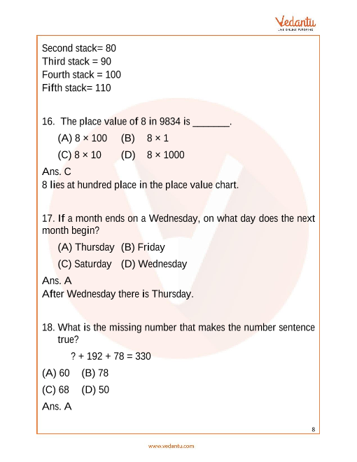 imo maths olympiad sample paper 1 for class 3 with solutions