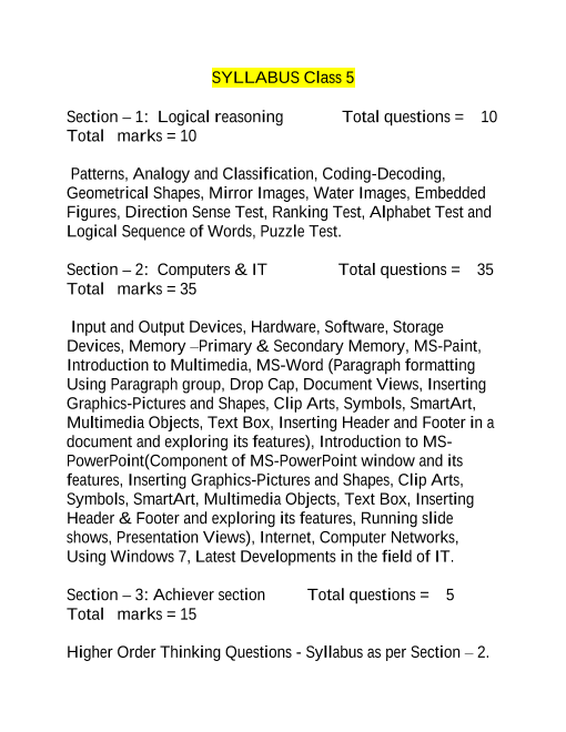 nco-olympiad-class-5-syllabus