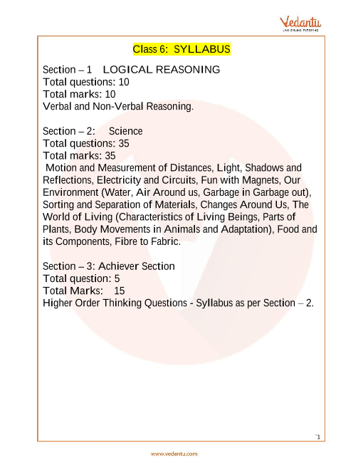 nso-science-olympiad-class-6-syllabus