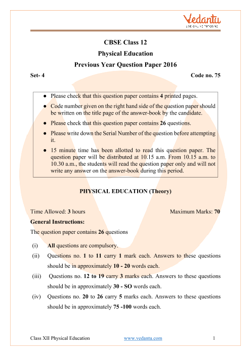 Cbse Class 12 Physical Education Set Wise Worksheets In Pdf Riset 