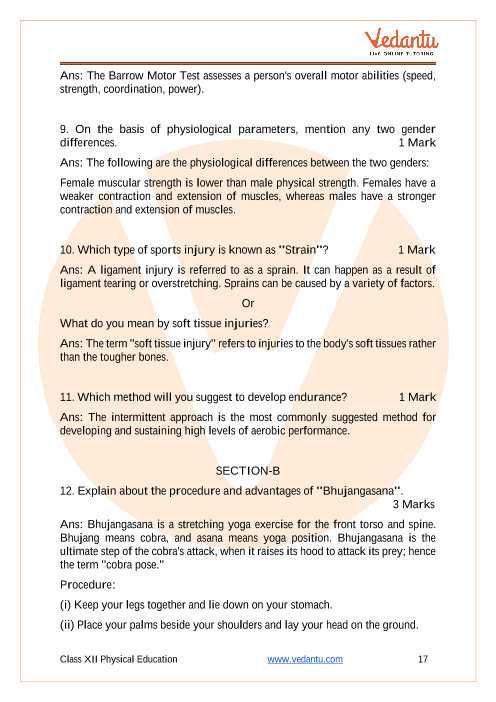 CBSE Class 12 Physical Education Question Paper 2019