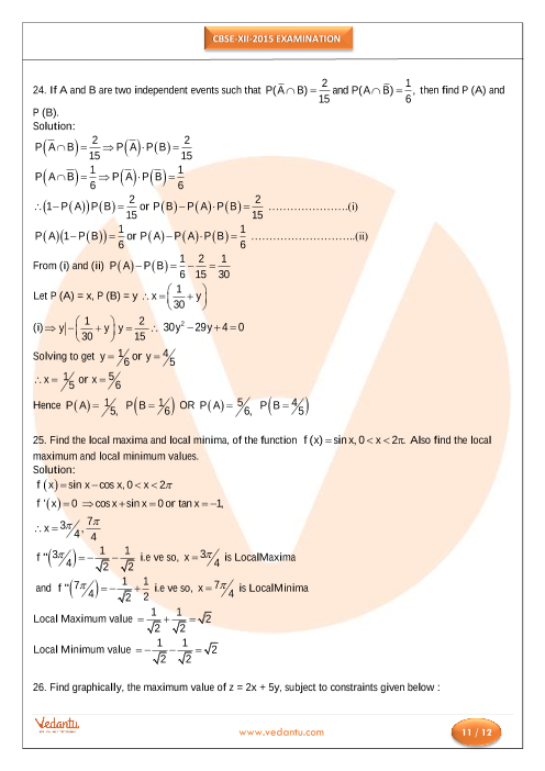 Cbse Question Paper Of Maths 2015 8404