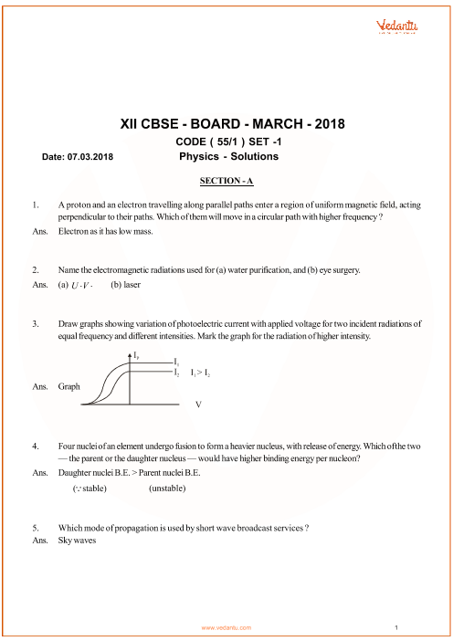 Cbse Class 12 Physics Question Paper 2018 Solved Pdf Hot Sex Picture 0540