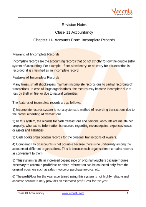 Class 11 Accounts Ch 3 Notes - Image to u