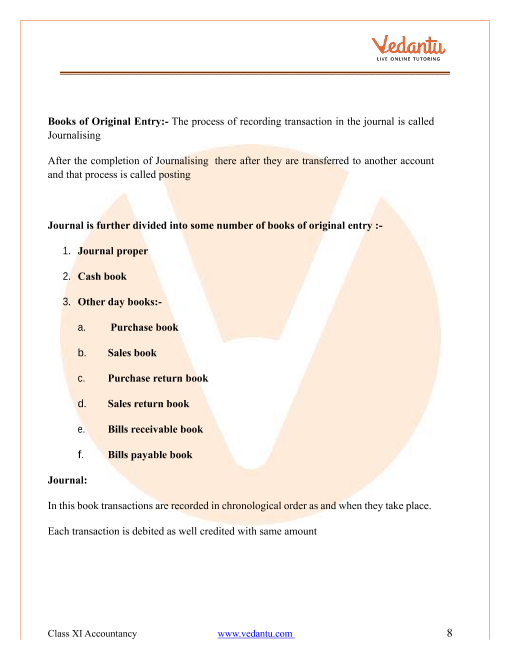 Cbse Class 11 Accountancy Chapter 3 Recording Of Transactions I Revision Notes