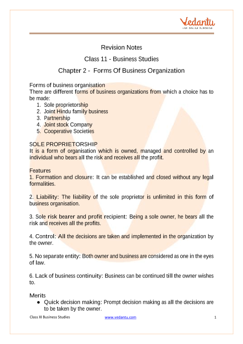 class 11 business studies case study chapter 2