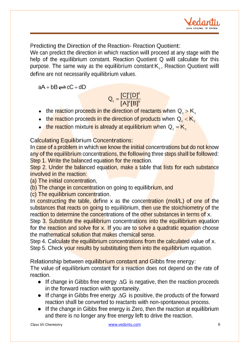 Class 11 Chemistry Revision Notes For Chapter 7 Equilibrium