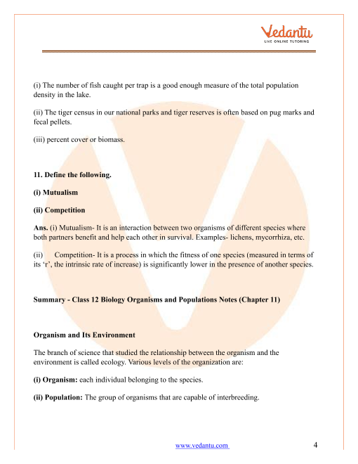 Revision Notes of CBSE class 12 Biology