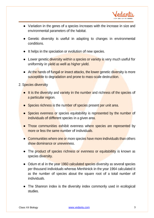 Revision Notes of CBSE class 12 Biology