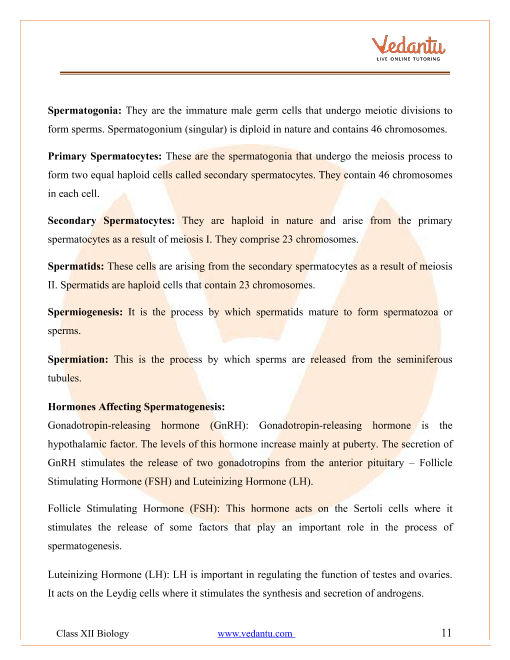 Revision Notes of CBSE class 12 Biology