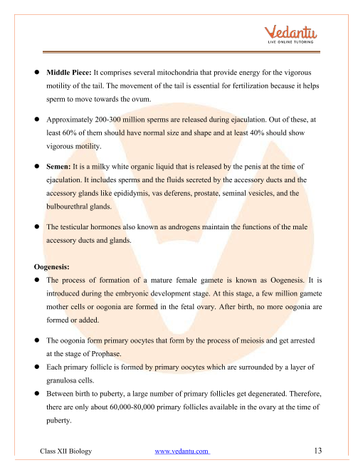 Revision Notes of CBSE class 12 Biology