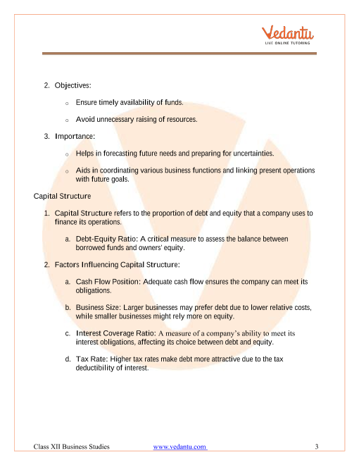 Revision Notes of CBSE class 12 Business Studies