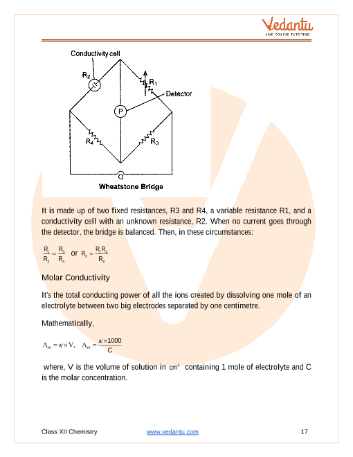 CBSE Class 12 Chemistry - Chapter 3 - Electrochemistry - Revision Notes