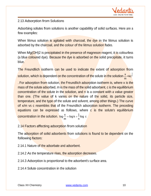 Revision Notes of CBSE class 12 Chemistry