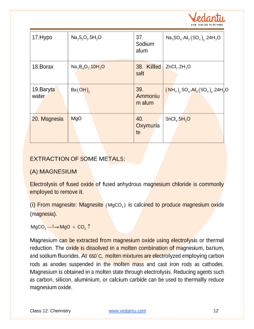 Revision Notes of CBSE class 12 Chemistry