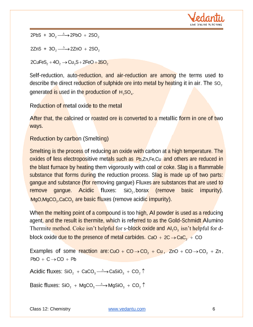 Revision Notes of CBSE class 12 Chemistry