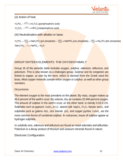 Revision Notes of CBSE class 12 Chemistry