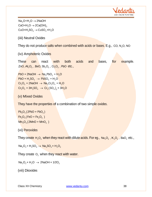 Revision Notes of CBSE class 12 Chemistry