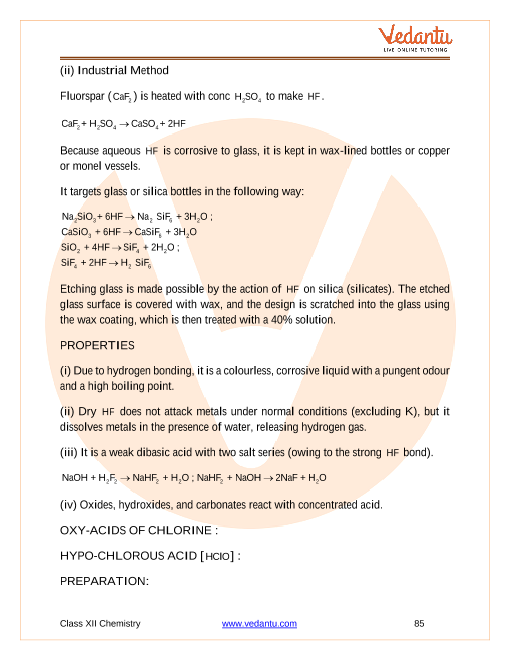 Revision Notes of CBSE class 12 Chemistry