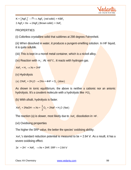 Revision Notes of CBSE class 12 Chemistry