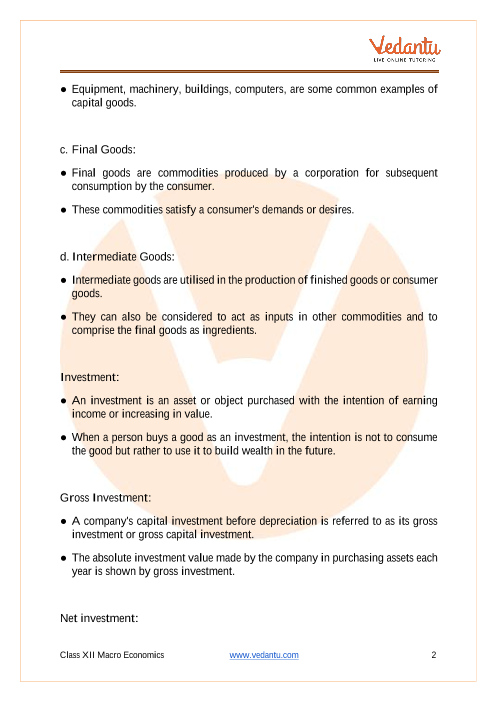 Revision Notes of CBSE class 12 Economics