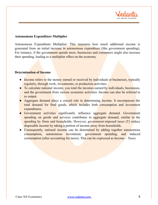 Revision Notes of CBSE class 12 Economics