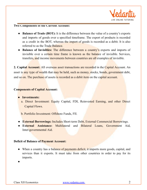 Revision Notes of CBSE class 12 Economics