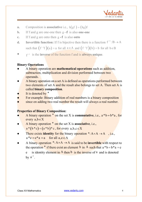 Revision Notes of CBSE class 12 Mathematics